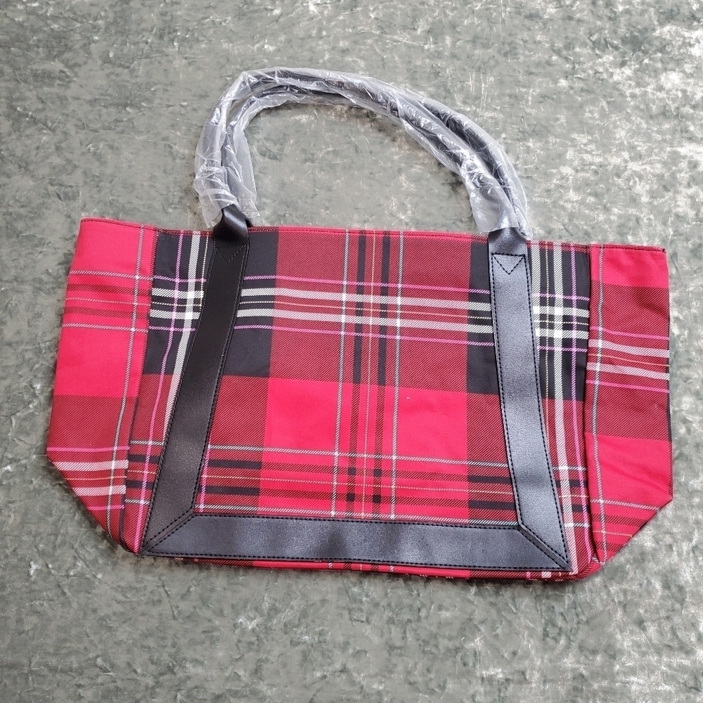 Victoria's‎ Secret Plaid Floral Tote - Picture 3 of 5